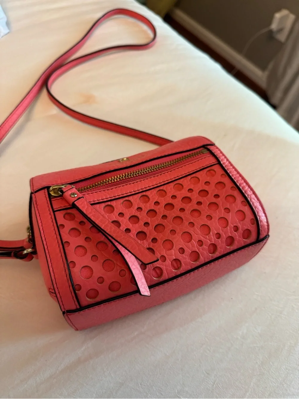 kate spade Coral Pink Leather Crossbody